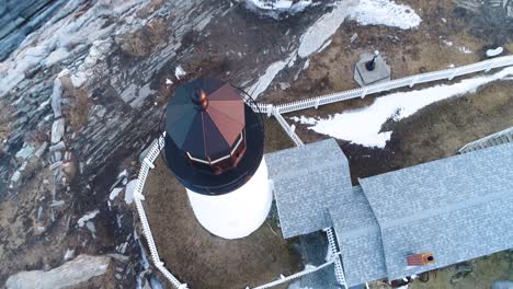 aerial view of the grindel point light islesboro maine usa