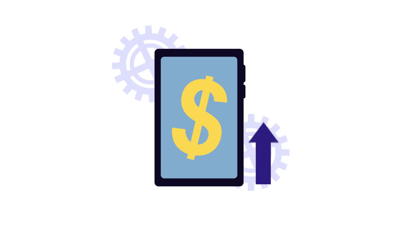smartphone con animazione di applicazioni di e-commerce
