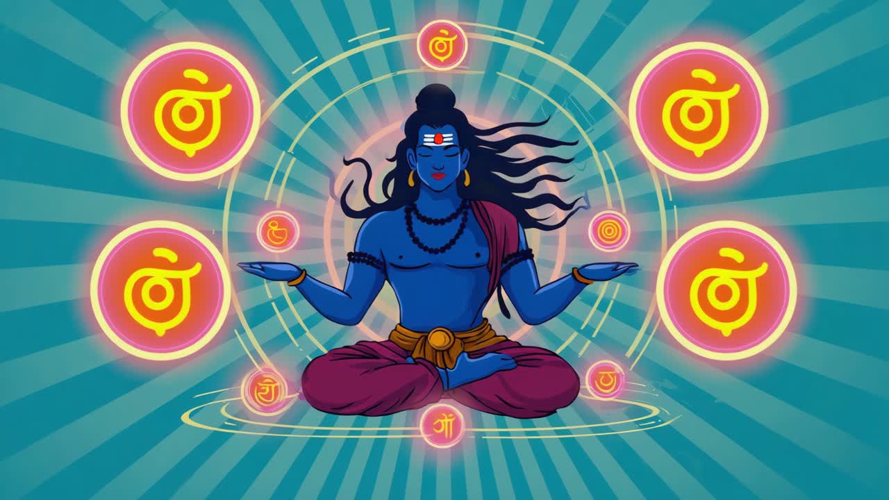 Illustration of Lord Shiva meditating