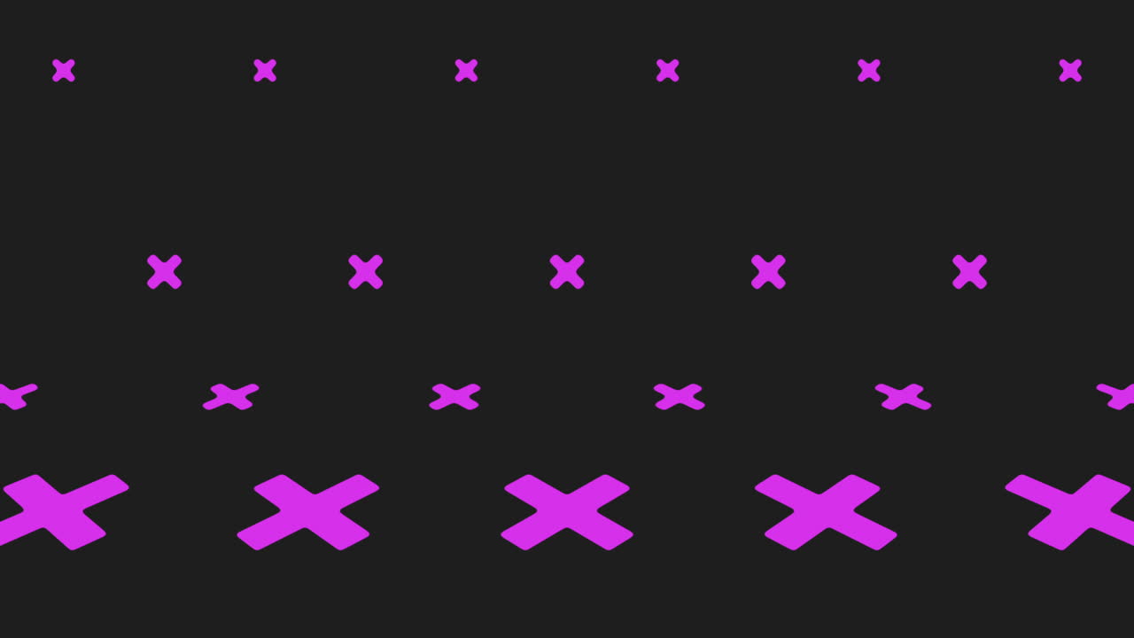 patrón diagonal de cruces rosadas sobre fondo negro