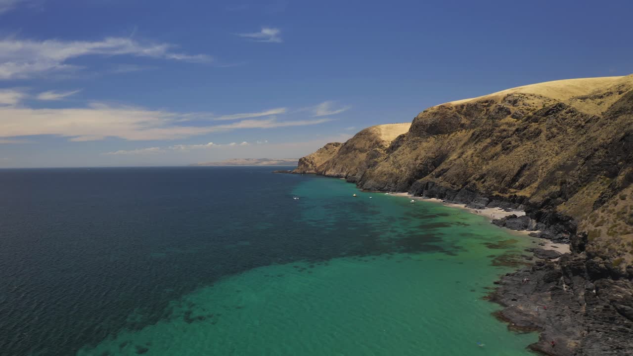 vista aérea de la costa de la península de fleurieu, en el sur de australia
