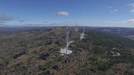 wind turbines in a beautiful mountain landscape