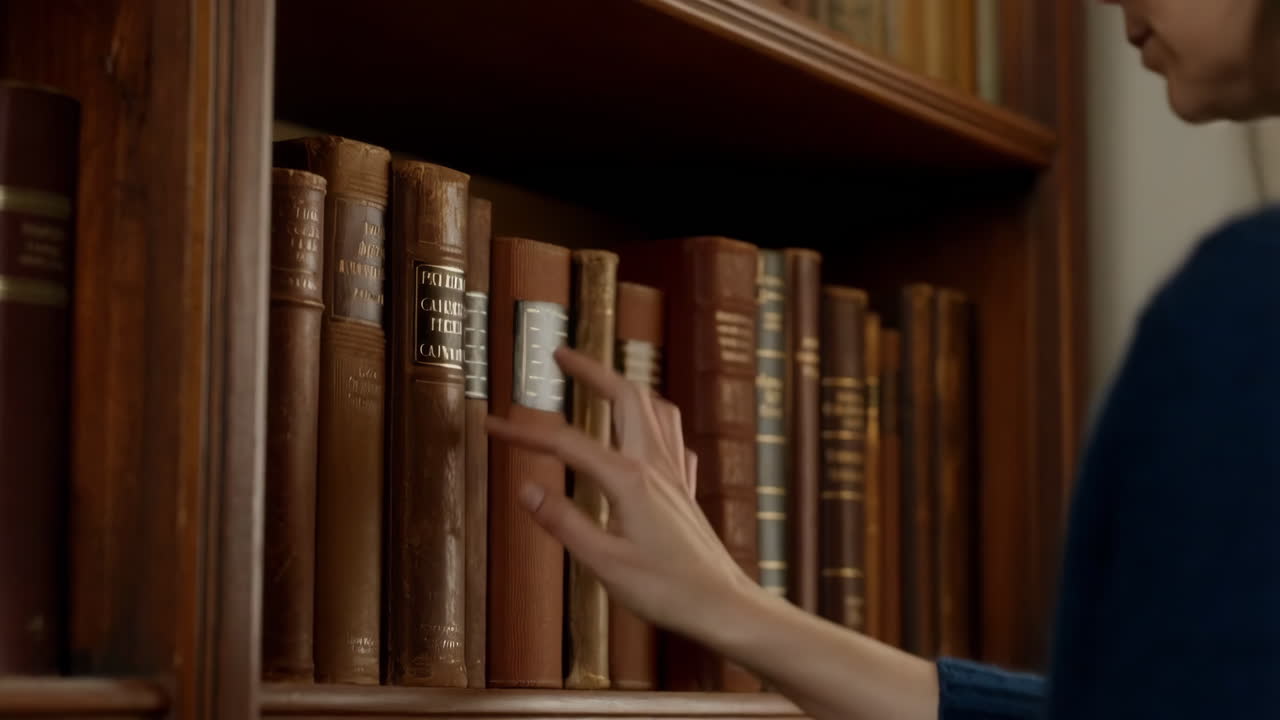 estantería con libros viejos