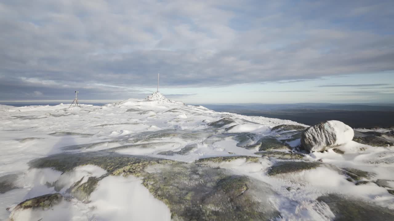 POV Of A Person Walking Through Snow-Covered Mountains In Norway.