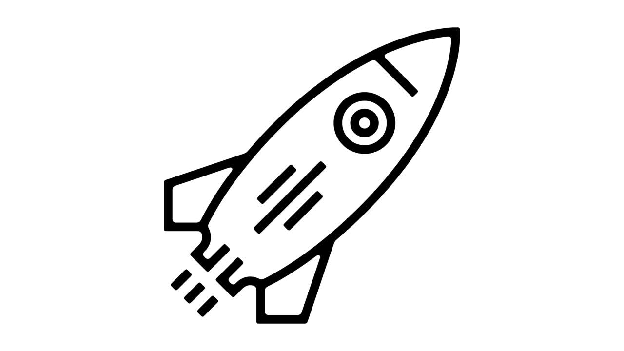 gráfico de movimento de linha de nave espacial