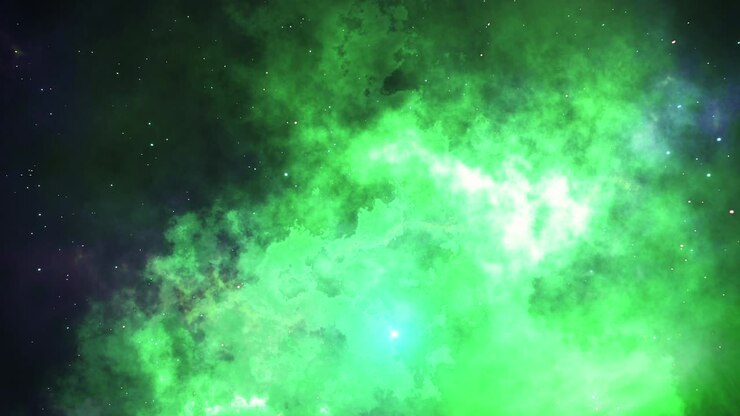 grüner nebel im weltraum