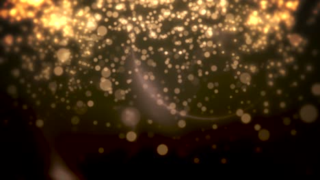 bokeh de oro y partículas de vuelo