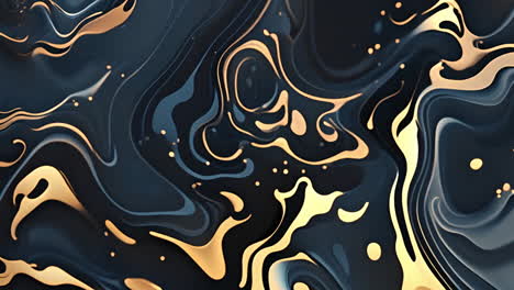 abstract gold and dark blue fluid art background