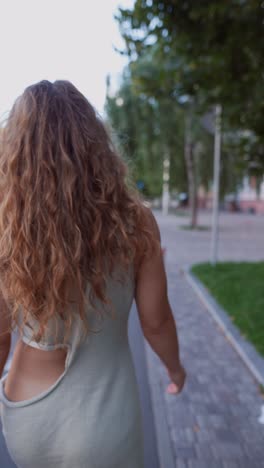 woman walking down the street