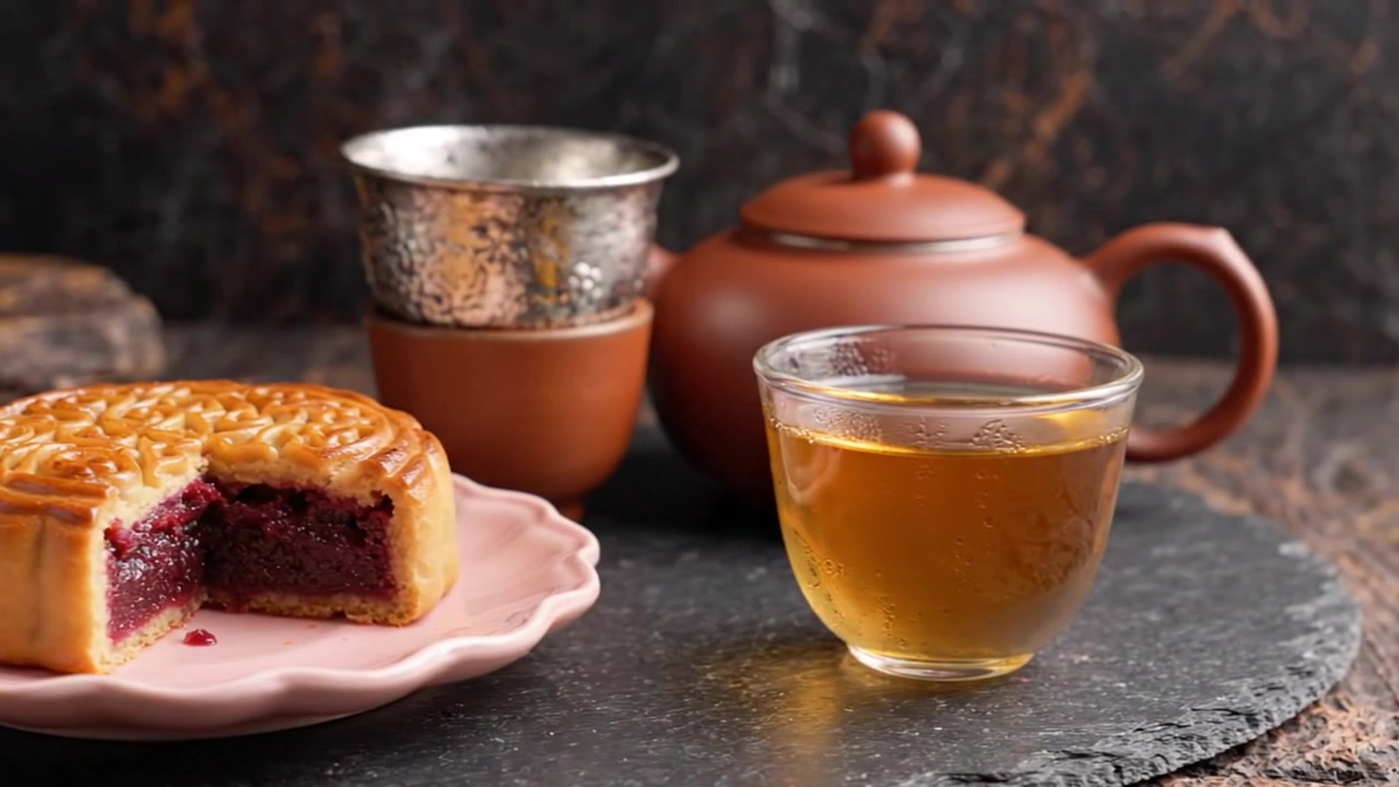 Taglio del mooncake tradizionale per il Festival di Metà Autunno.