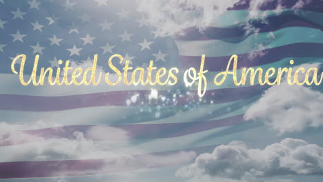 united states of america text and flag