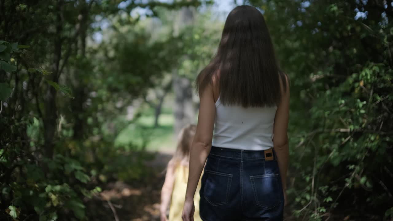 Women walking on a path