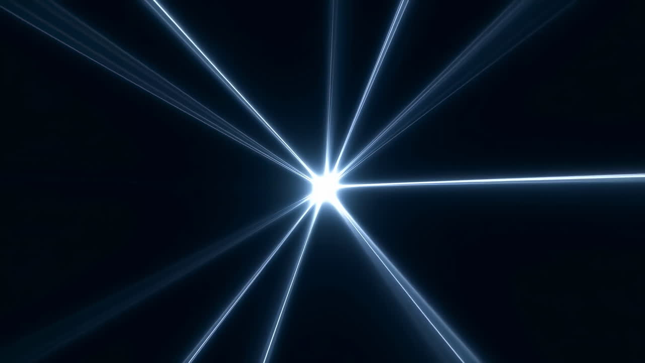 Luce stellare brillante con bagliori ottici rotanti