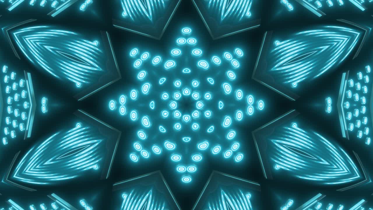 Abstract Glowing Neon Cyan Geometric Pattern