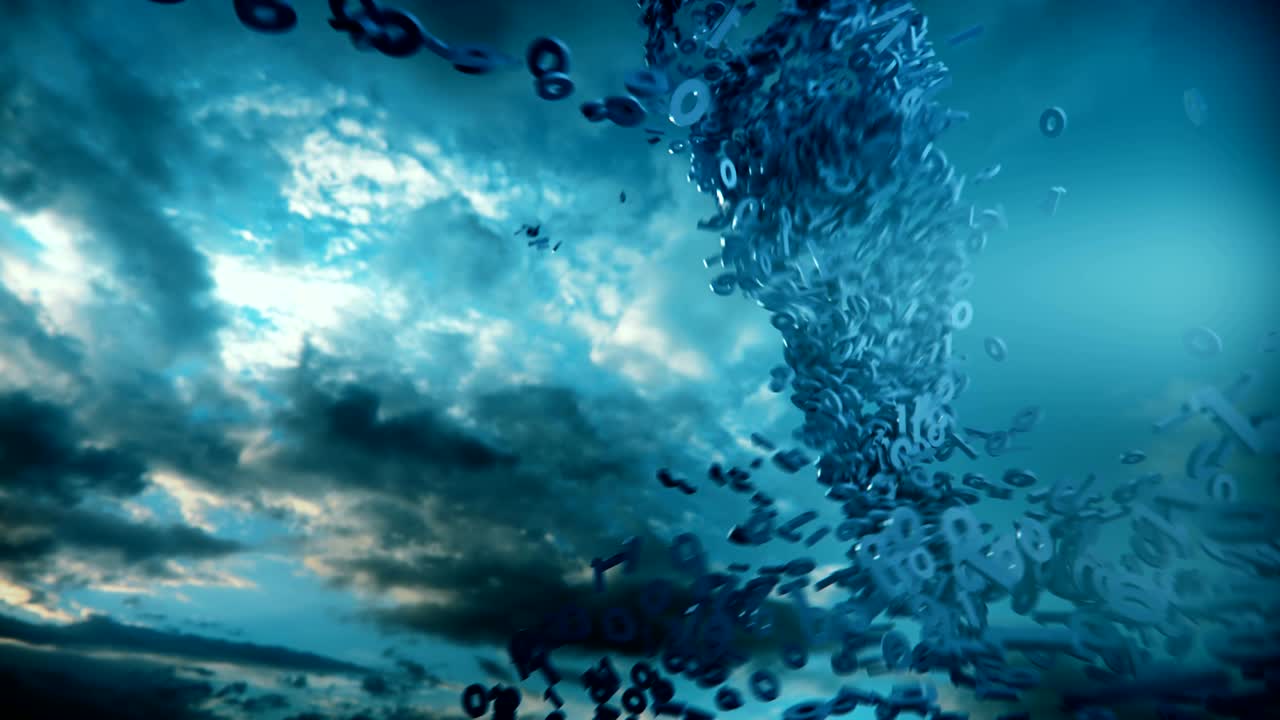 animación abstracta de una tormenta binaria