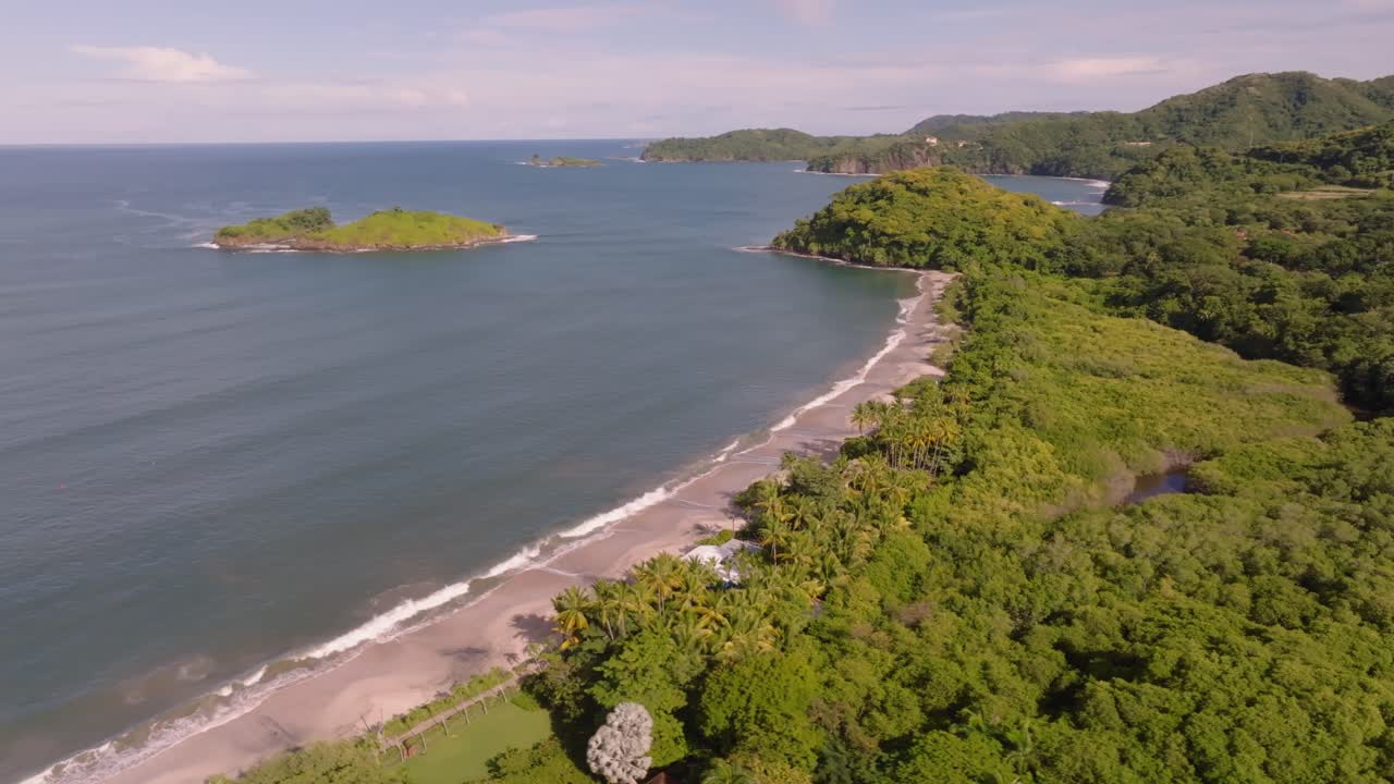 Playa Potrero Costa Rica Aerial Drone spin shoreline right to left