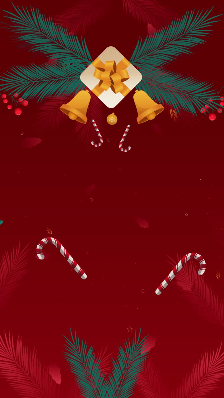 diseño de tarjetas de navidad con regalos, campanas y bastones de caramelo