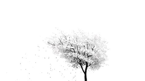 바람에 휘말리는 기묘한 나무