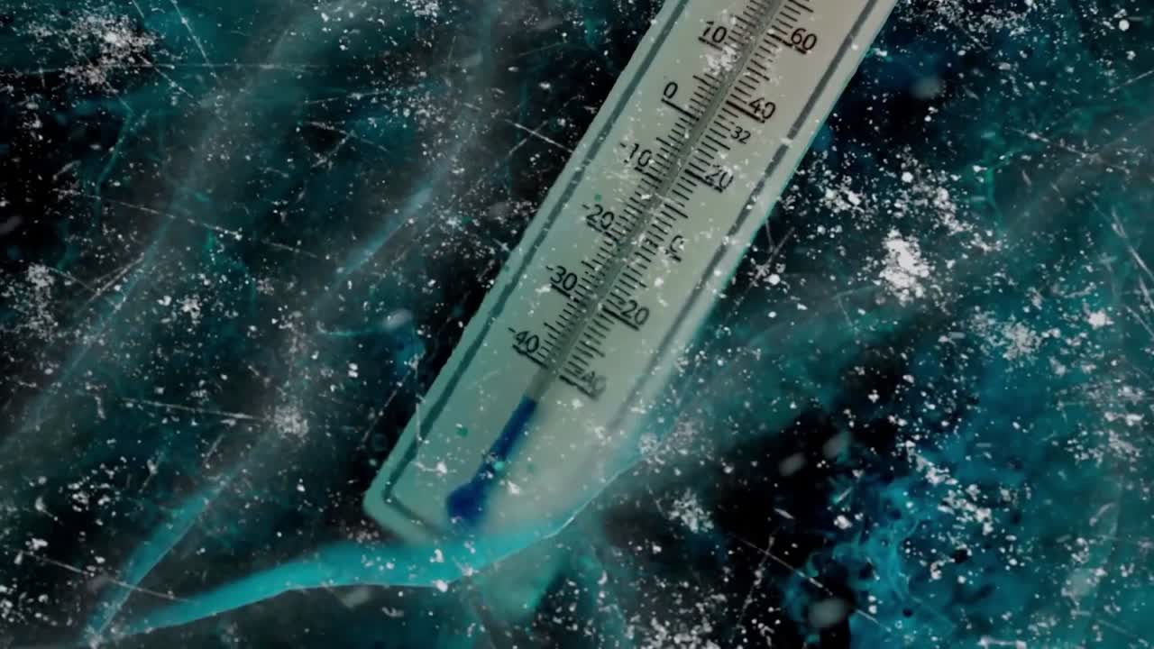 Frozen Thermometer in Ice