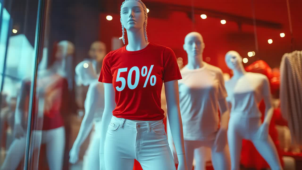 50% Off Sale Window Display