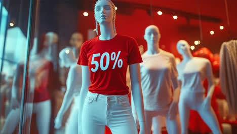 50% off sale window display