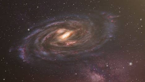 Eine-Galaxie-Mit-Einem-Milchstraßenhintergrund-Im-Universum