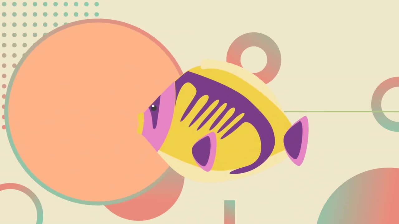 활기차고 추상적인 모양 패턴 배경의 애니메이션