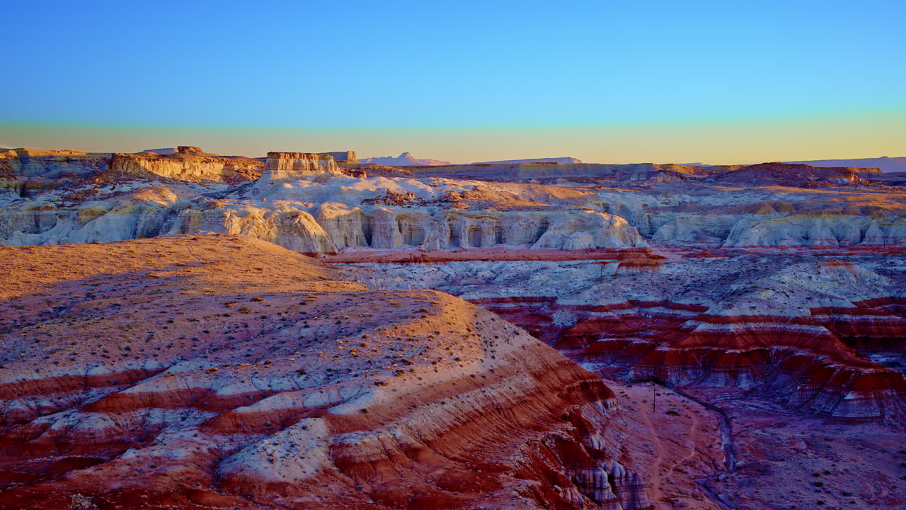 Aerial clip showing off the wild color palette and peculiar forms of the toadstool hoodoos.