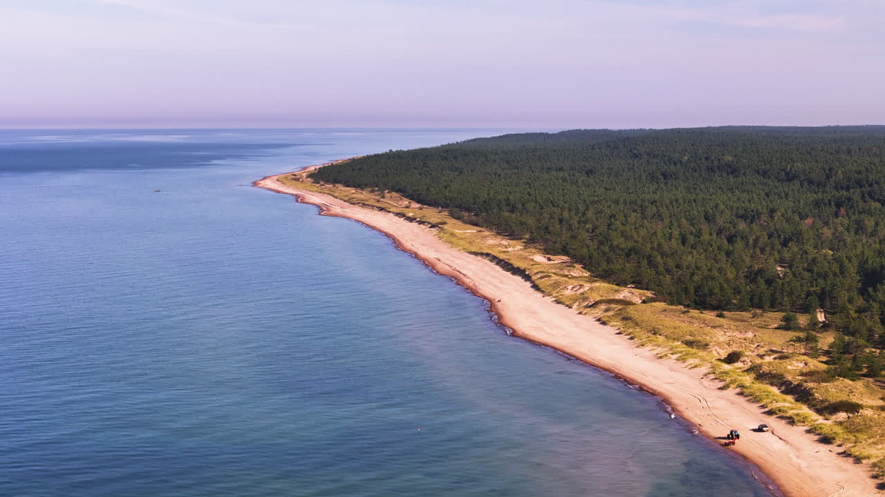 Seascape And Lush Vegetation In Uzavas Ieteka, Latvia - Aerial Drone Shot