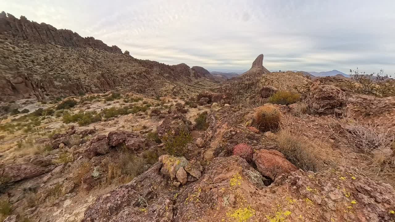 Tilting Cloud Time Lapse of Weavers Needle in the Superstition Mountains