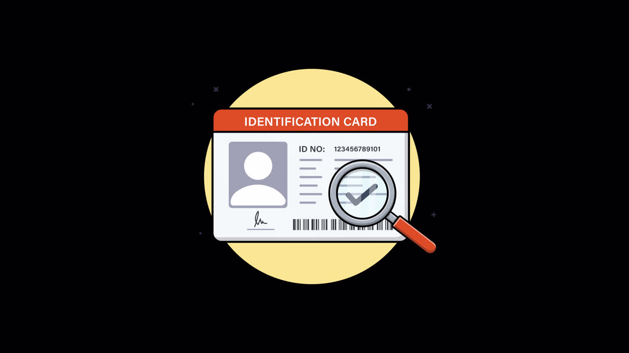 Identification Card Verification with Magnifying Glass Animation