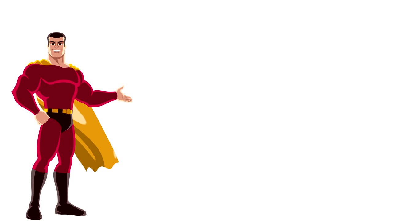 superhéroe que se presenta en el blanco