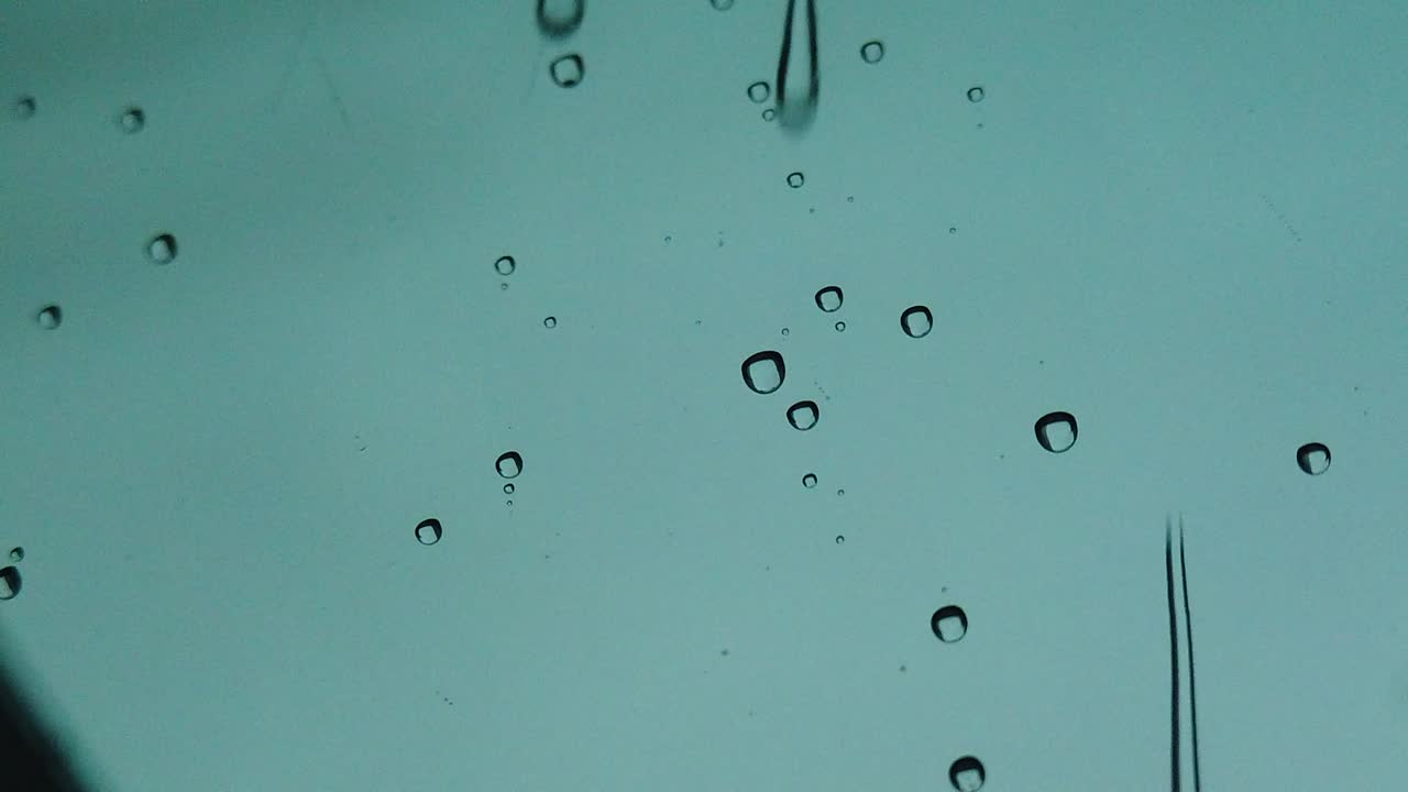 las gotas de lluvia caen sobre las ventanas muy lentamente, refrescando y reviviendo la vista