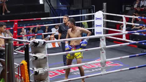 un intenso partido de kickboxing con luchadores hábiles
