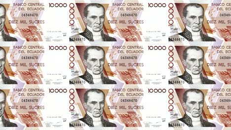 billetes de diez mil sucre ecuatoriano de ecuador enrollado, dinero en efectivo, bucle