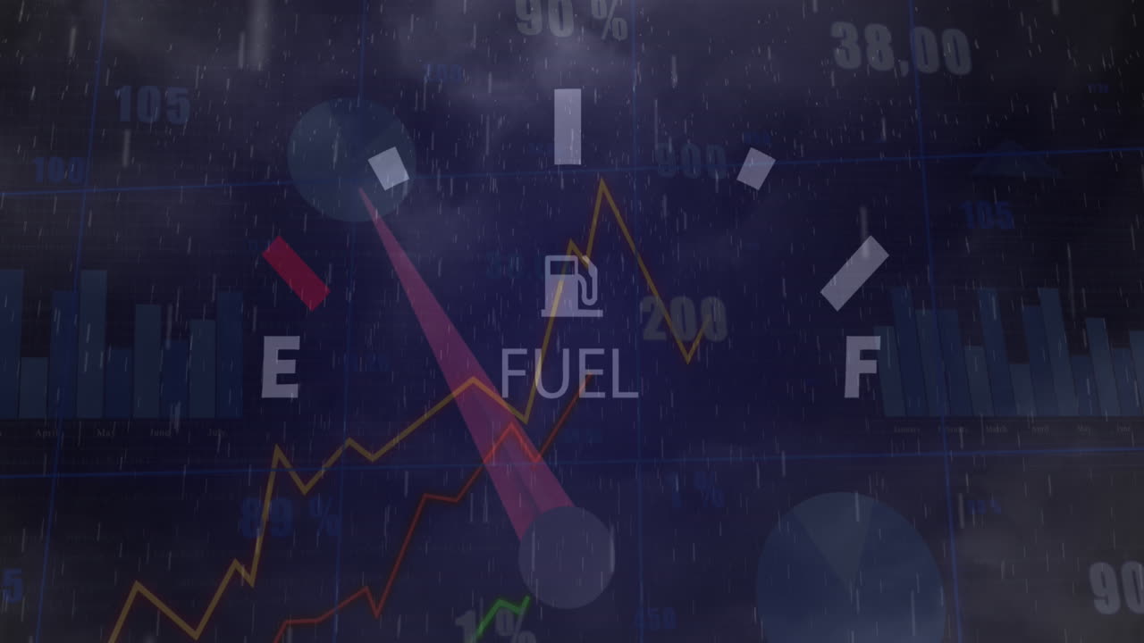 스피도미터의 애니메이션과 하늘의 비와 구름에 대한 통계 데이터 처리