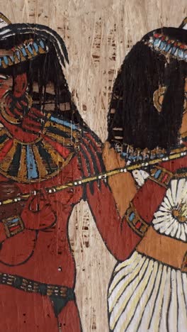 video vertical de la pintura del papiro de egipto