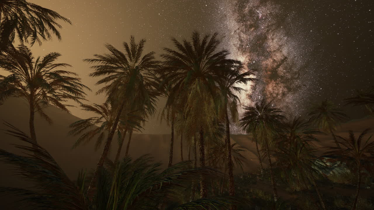 밤의 사막 오아시스 (milky way)