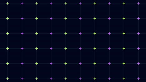 Digital-grid-with-neon-geometric-crosses-in-rows