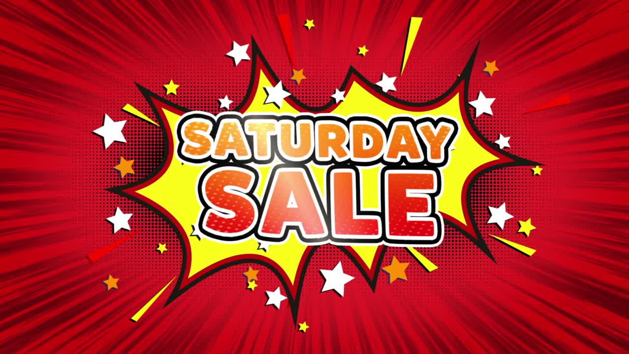 Saturday Sale Comic Book Style Graphic Design