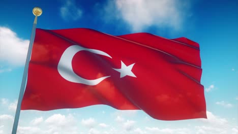 4k highly detailed flag of turkey loopable