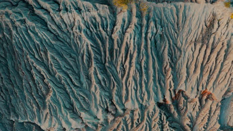 aerial view of eroded earth