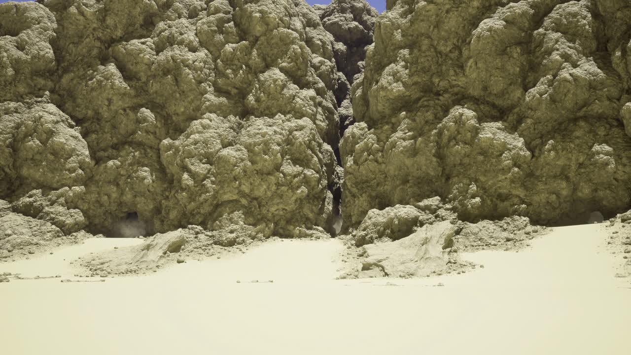 Unique rock formations showcase the textured landscape of an arid environment