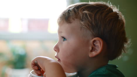 White-blond-child-boy-close-up-watches-with-interest