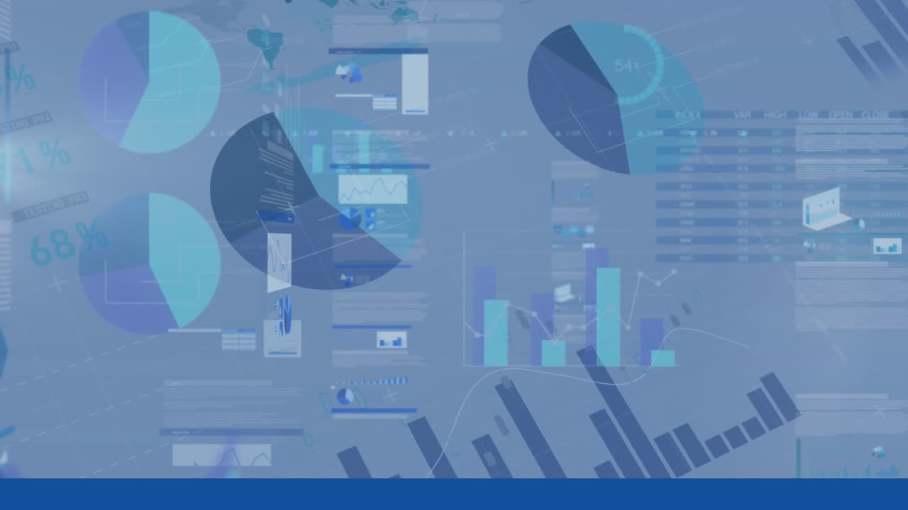 Animation of financial data processing and statistics recording