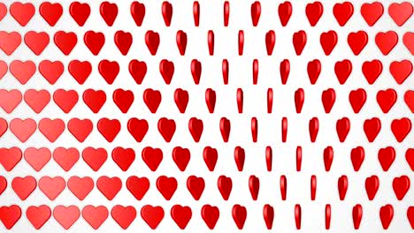 corazones giratorios amor romántico fondo rojo blanco