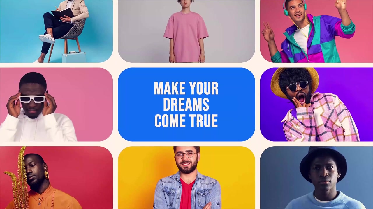 Colorful Multiscreen Opener Template with Diverse People