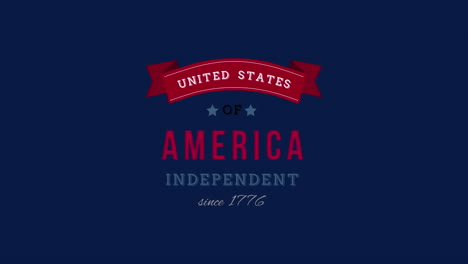 estados unidos de américa, independientes desde 1776 texto en la bandera