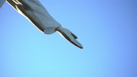 A-picturesque-perspective-capturing-the-iconic-hand-of-the-Cristo-Redentor-in-Rio-De-Janeiro,-Brazil