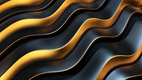 fondo de ondas abstractas doradas y negras